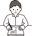 勉強している男性のイラスト