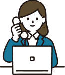 電話している女性社員のイラスト