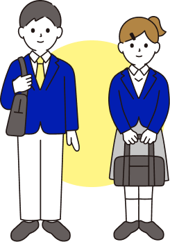 制服を着ている男女のイラスト